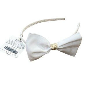 Savanna Soirie White & Gold Janie and Jack Headband With Bow Accent NWT